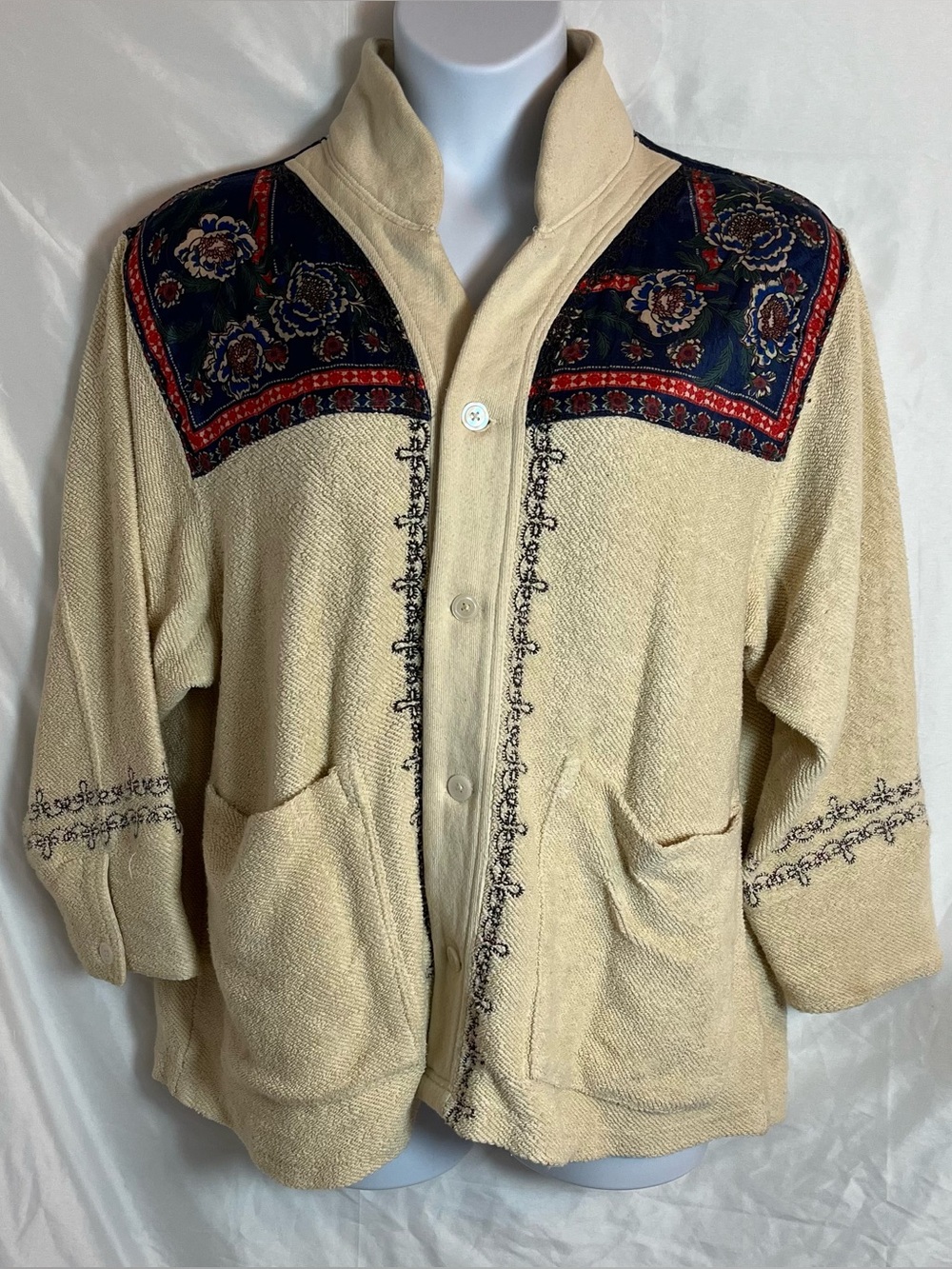 Free People Tony Oversized Tapestry Embroidered Cardigan Jacket M